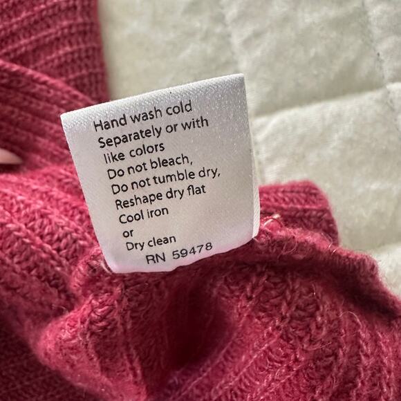 BARTOLINI Sweater Womens Small Dark Pink Mock Neck Pullover Wool Cashmere Blend - Picture 7 of 9